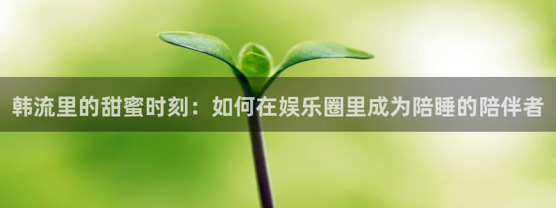 万事娱乐登录地址：韩流里的甜蜜时刻：如何在娱乐圈里成为陪睡的陪伴者